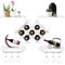 Gymax Set of 5 Wall Mount Wine Rack Set Storage Shelves and Glass Holder White